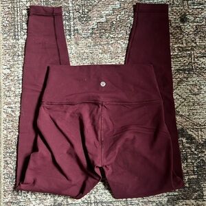 Size 6 burgundy lululemon leggings